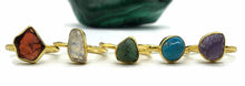 Load image into Gallery viewer, Raw Gemstone Ring, Sterling Silver, 14K gold Electroplated Rough Gemstone - GemzAustralia 