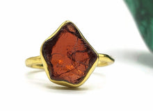 Load image into Gallery viewer, Raw Gemstone Ring, Sterling Silver, 14K gold Electroplated Rough Gemstone - GemzAustralia 