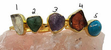 Load image into Gallery viewer, Raw Gemstone Ring, Sterling Silver, 14K gold Electroplated Rough Gemstone - GemzAustralia 