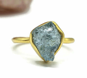 Rough Gemstone Ring, Sterling Silver, 14K gold Electroplated, Raw Gemstone - GemzAustralia 