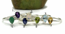 Load image into Gallery viewer, Genuine Gemstone Stacker ring, Sterling Silver, Pear Shaped - GemzAustralia 