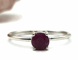 Ruby Ring, Sterling Silver, Oval, Round & Pear Shape, July Birthstone, Stacker - GemzAustralia 