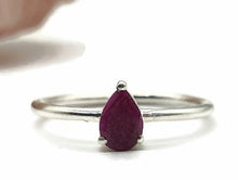 Load image into Gallery viewer, Ruby Ring, Sterling Silver, Oval, Round &amp; Pear Shape, July Birthstone, Stacker - GemzAustralia 