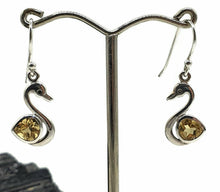 Load image into Gallery viewer, Citrine Earrings, Swan Earrings, Sterling Silver, November Birthstone, Stone of Happiness) - GemzAustralia 