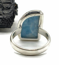 Load image into Gallery viewer, Larimar Ring, Size 8.25, Dolphin Stone, Sterling Silver, Stone of Atlantis, Spiritual - GemzAustralia 