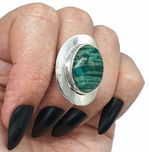 Load image into Gallery viewer, Amazonite Ring, Size 7.5, Sterling Silver, Oval Shaped, Bezel Setting - GemzAustralia 