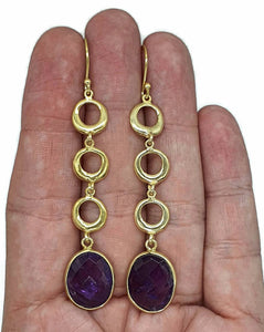 Gemstone Earrings, Sterling Silver, 14K gold Electroplated, Choose your Gemstone - GemzAustralia 