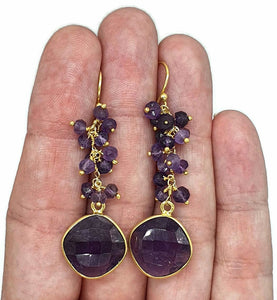 Dangly Gemstone Earrings, Sterling Silver, 14K gold Electroplated, Variety of Gemstone - GemzAustralia 