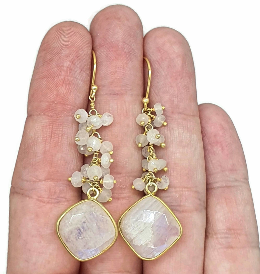 Dangly Gemstone Earrings, Sterling Silver, 14K gold Electroplated, Variety of Gemstone - GemzAustralia 