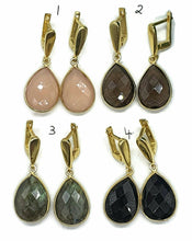 Load image into Gallery viewer, Gorgeous Gemstone Earrings, Pear Shaped, Sterling Silver, Gold Plated - GemzAustralia 