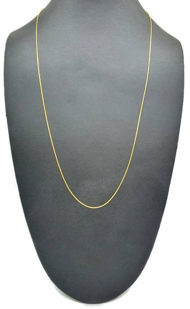 Gold Snake Chain, 61 cm, 24 inches, Sterling Silver, 14K gold Electroplated, - GemzAustralia 