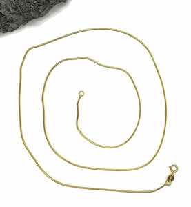 Gold Snake Chain, 61 cm, 24 inches, Sterling Silver, 14K gold Electroplated, - GemzAustralia 