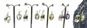 Gemstone Earrings, Oval Shape, Sterling Silver, Bezel Set, Filigree Design - GemzAustralia 