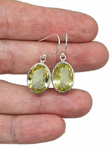 Gemstone Earrings, Oval Shape, Sterling Silver, Bezel Set, Filigree Design - GemzAustralia 