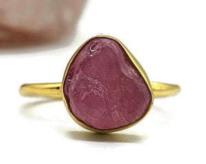 Rough Gemstone Ring, Sterling Silver, 14K gold Electroplated, Raw Gemstone - GemzAustralia 