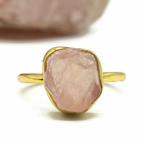 Rough Gemstone Ring, Sterling Silver, 14K gold Electroplated, Raw Gemstone - GemzAustralia 