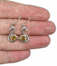 Load image into Gallery viewer, Citrine Earrings, Swan Earrings, Sterling Silver, November Birthstone, Stone of Happiness) - GemzAustralia 