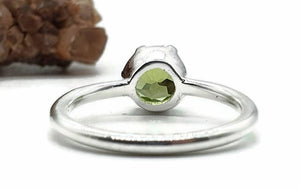 Peridot Ring, 3 Sizes, Sterling Silver, August Birthstone, Solitaire Ring - GemzAustralia 