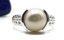 Load image into Gallery viewer, Freshwater Pearl Ring, 3 Sizes, Sterling Silver, June Birthstone - GemzAustralia 