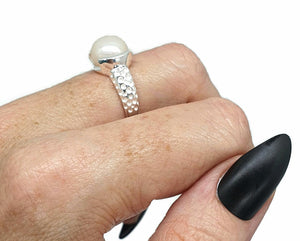 Freshwater Pearl Ring, 3 Sizes, Sterling Silver, June Birthstone - GemzAustralia 