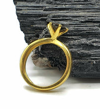 Load image into Gallery viewer, Smoky Quartz Ring, 3 sizes Sterling Silver, 14K gold Plated, 2.5 carats, Prong Set Solitaire - GemzAustralia 