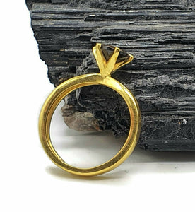 Smoky Quartz Ring, 3 sizes Sterling Silver, 14K gold Plated, 2.5 carats, Prong Set Solitaire - GemzAustralia 