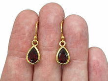 Load image into Gallery viewer, Peridot, Amethyst or Garnet Earrings, Sterling Silver, 14K gold plated - GemzAustralia 