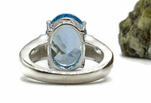 Load image into Gallery viewer, Swiss Blue Topaz &amp; White Zircon Ring, 4 Sizes, Sterling Silver, 10 carats - GemzAustralia 