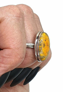 Bumblebee ring, Size 8, Sterling Silver, Oval Shape, Eclipse Jasper, Fumarole Jasper - GemzAustralia 