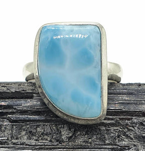 Larimar Ring, Size 8.25, Dolphin Stone, Sterling Silver, Stone of Atlantis, Spiritual - GemzAustralia 