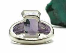 Load image into Gallery viewer, Amethyst Rectangle Ring, 4 sizes, Sterling Silver, Emerald Faceted, February Birthstone - GemzAustralia 