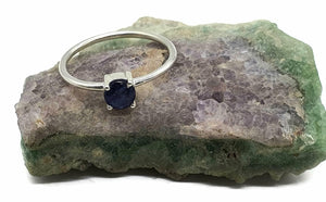 Blue Sapphire ring, Sterling Silver, Round Shaped, Australian Sapphire, September Birthstone - GemzAustralia 