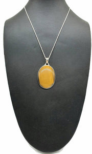 Tiger's Eye Pendant, Sterling Silver, Oval Shaped, Kundalini Awakening - GemzAustralia 