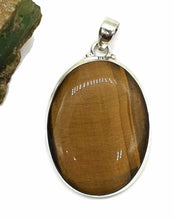 Load image into Gallery viewer, Tiger&#39;s Eye Pendant, Sterling Silver, Oval Shaped, Kundalini Awakening - GemzAustralia 