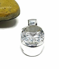 Load image into Gallery viewer, Clear Quartz Pendant, Sterling Silver, Lazer faceted, Oval Shaped - GemzAustralia 