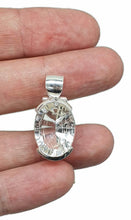 Load image into Gallery viewer, Clear Quartz Pendant, Sterling Silver, Lazer faceted, Oval Shaped - GemzAustralia 