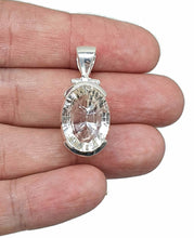 Load image into Gallery viewer, Clear Quartz Pendant, Sterling Silver, Lazer faceted, Oval Shaped - GemzAustralia 