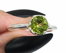 Load image into Gallery viewer, Peridot Ring, 3 Sizes, Sterling Silver, August Birthstone, Solitaire Ring - GemzAustralia 