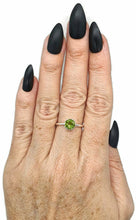 Load image into Gallery viewer, Peridot Ring, 3 Sizes, Sterling Silver, August Birthstone, Solitaire Ring - GemzAustralia 