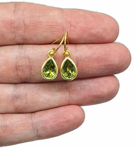 Peridot, Amethyst or Garnet Earrings, Sterling Silver, 14K gold plated - GemzAustralia 