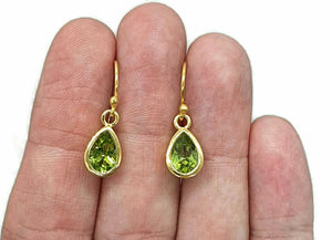 Peridot, Amethyst or Garnet Earrings, Sterling Silver, 14K gold plated - GemzAustralia 