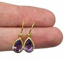 Load image into Gallery viewer, Peridot, Amethyst or Garnet Earrings, Sterling Silver, 14K gold plated - GemzAustralia 