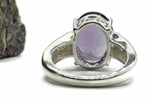 Load image into Gallery viewer, Amethyst &amp; Natural White Zircon Ring, 4 Sizes, Sterling Silver, 6.5 carats - GemzAustralia 