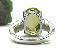Load image into Gallery viewer, Lemon Quartz &amp; Zircon Ring, 4 Sizes, 8 carats, Sterling Silver, Oval Shaped - GemzAustralia 