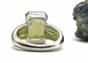 Lemon Quartz Ring, Emerald Faceted, 4 sizes, Sterling Silver, 10 carats, Gemini Zodiac - GemzAustralia 