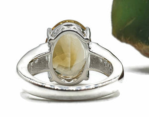 Citrine & Zircon Ring, 3 Sizes, Sterling Silver, filigree Ring, Oval Shaped - GemzAustralia 