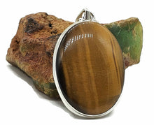 Load image into Gallery viewer, Tiger&#39;s Eye Pendant, Sterling Silver, Oval Shaped, Kundalini Awakening - GemzAustralia 