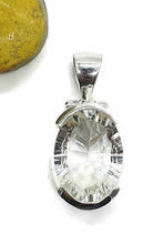 Load image into Gallery viewer, Clear Quartz Pendant, Sterling Silver, Lazer faceted, Oval Shaped - GemzAustralia 