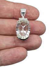 Load image into Gallery viewer, Clear Quartz Pendant, Sterling Silver, Lazer faceted, Oval Shaped - GemzAustralia 