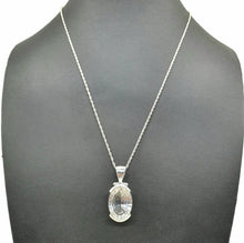 Load image into Gallery viewer, Clear Quartz Pendant, Sterling Silver, Lazer faceted, Oval Shaped - GemzAustralia 